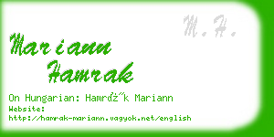 mariann hamrak business card